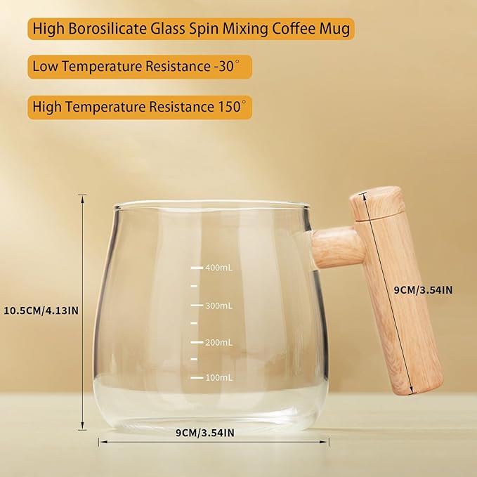 electric coffee mug self stirring cup with glass inner tank