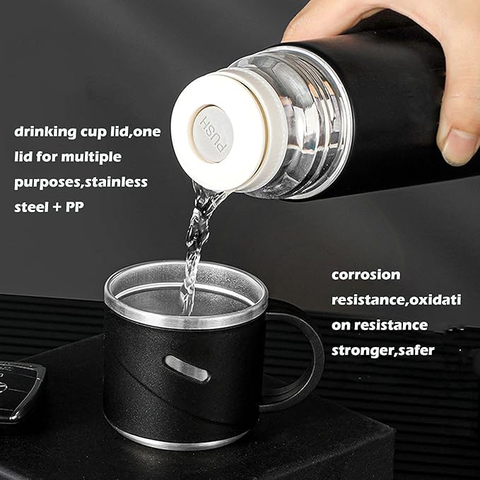 Elegant 500ML Stainless Steel Vacuum Flask & Mug Set