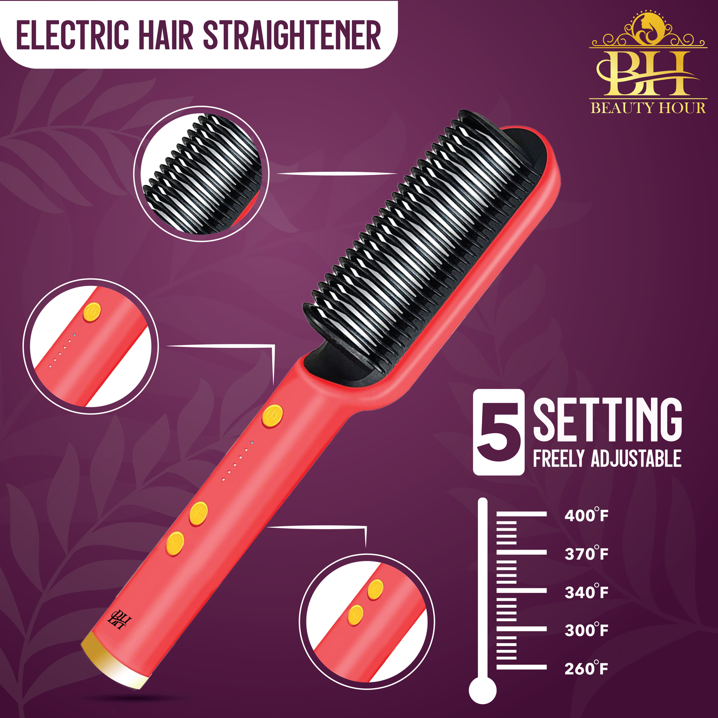 2-in-1 Straight Hair Iron Brush