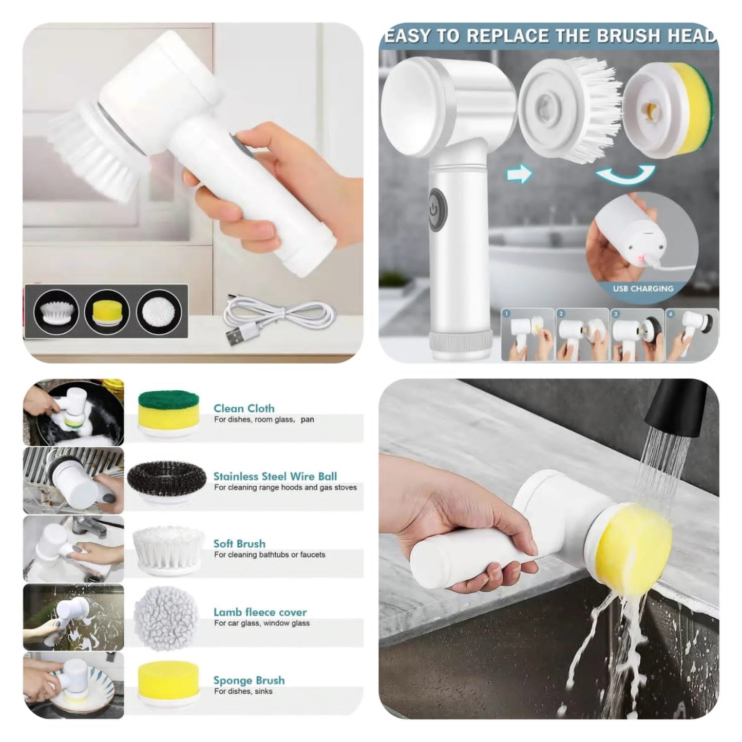 5 in 1 Handheld Electric Cleaning Brush